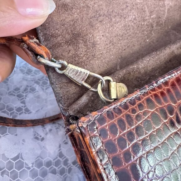 Vintage Jay Herbert New York Brown Leather Handbag/Crossbody Bag Size S - Picture 6 of 10